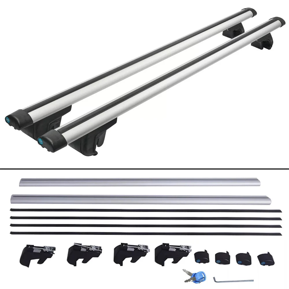 Universal Roof Rack Cross Bars cm, Aluminum Roof Rails with Security Lock, kg Load Capacity, for cars' suves with Roof Rails, cm Aluminum Roof Rack Crossbars, Anti-Theft Lockable, 150kg Heavy Duty, Universal Fit for Vehicles