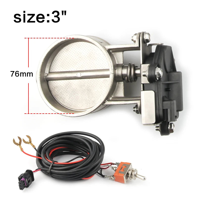 Electric Exhaust Control Valve2"/2.25"/2.5"/2.75"/3" Exhaust Control Valve - Low Pressure For Exhaust Catback Downpipe