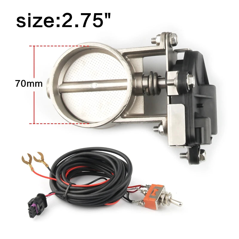 Electric Exhaust Control Valve2"/2.25"/2.5"/2.75"/3" Exhaust Control Valve - Low Pressure For Exhaust Catback Downpipe