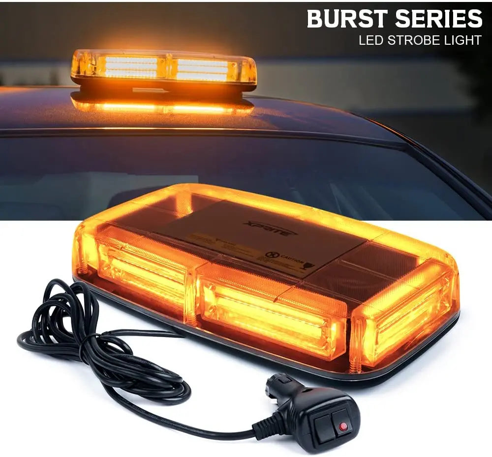 COB LED Rooftop Strobe Beacon Lights Magnetic Base Safety Warning Light Emergency Construction Vehicles Trucks Postal Mail Cars