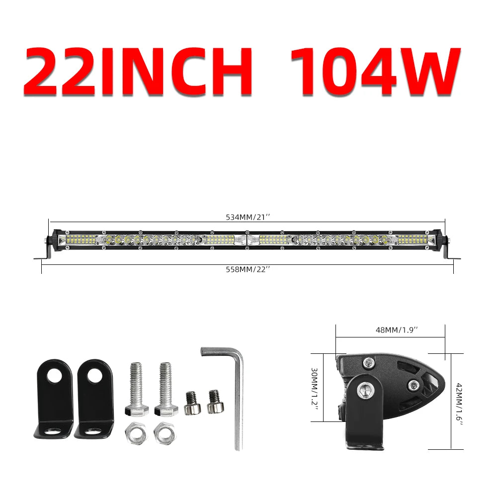 CO LIGHT 10D 10 20 30 inch 52W 104W 156W LED Work Light Bar Combo 4x4 Offroad LED Light Bar for Tractor Boat 4WD 4x4 Trucks ATV