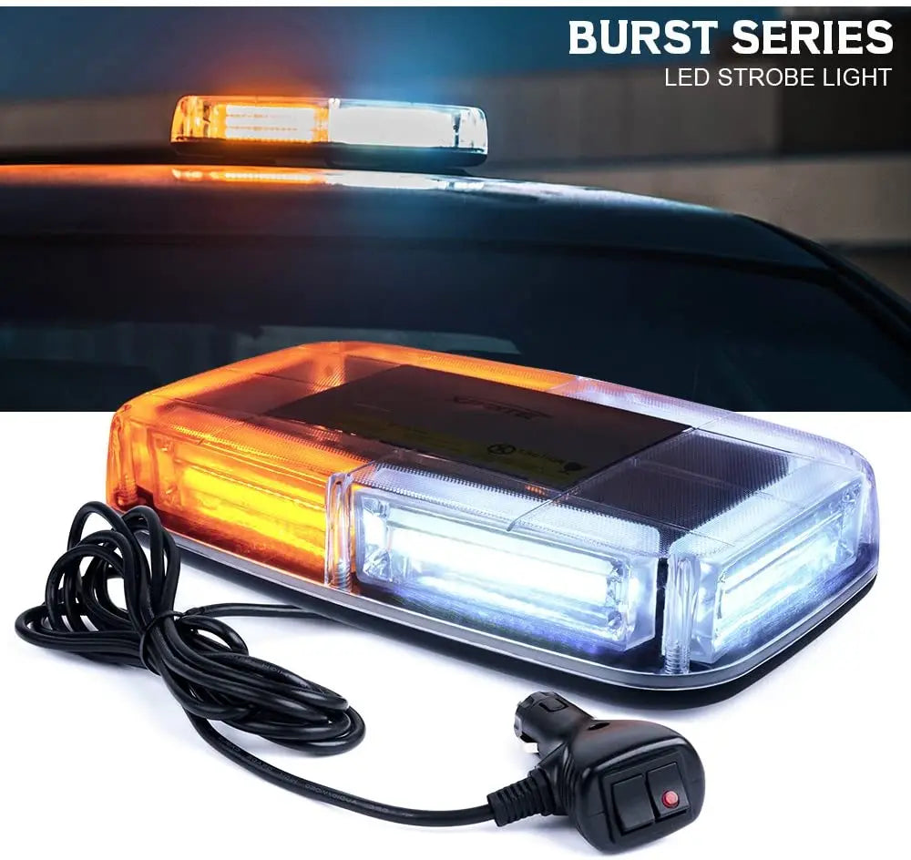 COB LED Rooftop Strobe Beacon Lights Magnetic Base Safety Warning Light Emergency Construction Vehicles Trucks Postal Mail Cars