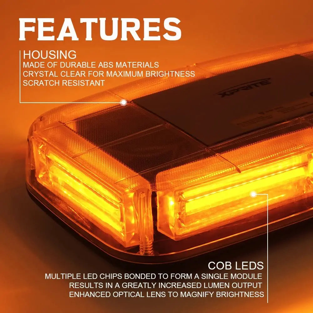 COB LED Rooftop Strobe Beacon Lights Magnetic Base Safety Warning Light Emergency Construction Vehicles Trucks Postal Mail Cars