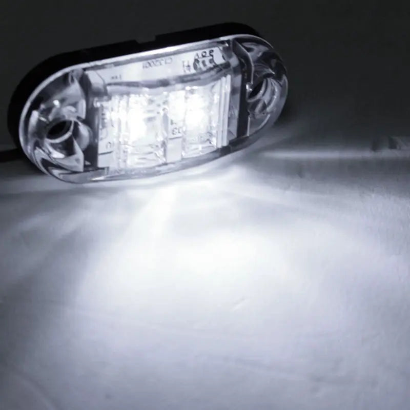 2Pcs 12V / 24V LED Side Marker Lights Car External Lights Warning Tail Light Auto Trailer Truck Lorry Lamps White Color