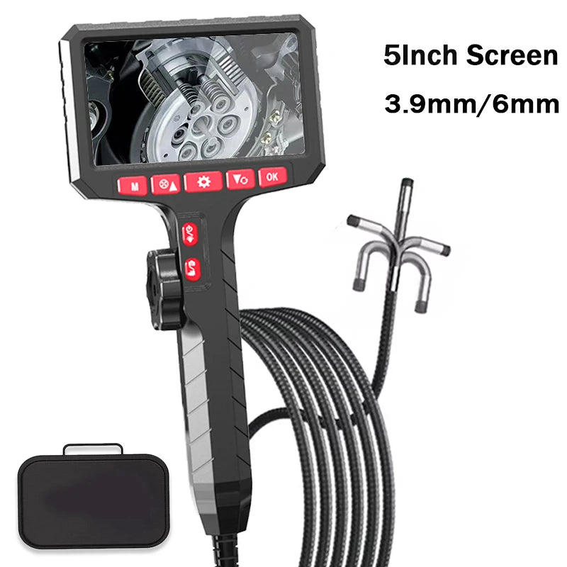 5Inch Borescope, 3.9/6.0mm Camera, HD 1080P with LED Illumination for Automotive Repair, Plumbing Inspection Can Zoom