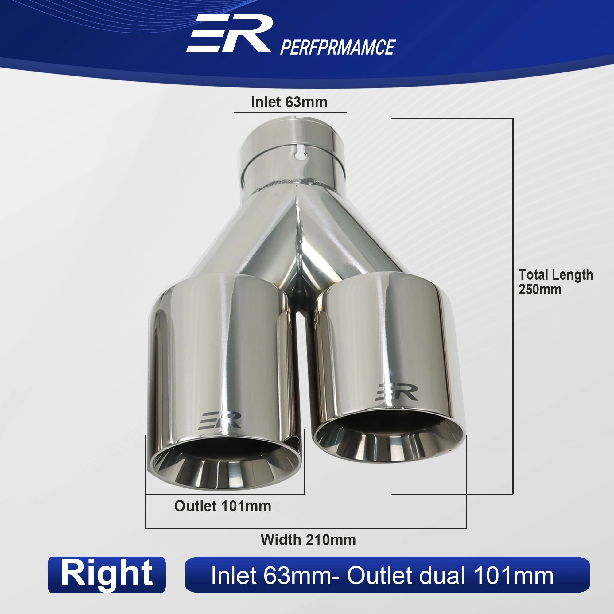 Exhaust Racing Car modify Exhaust Tips double Exit Exhaust Pipe Nozzle Decoration two-tier Stainless tail Pipes Muffler