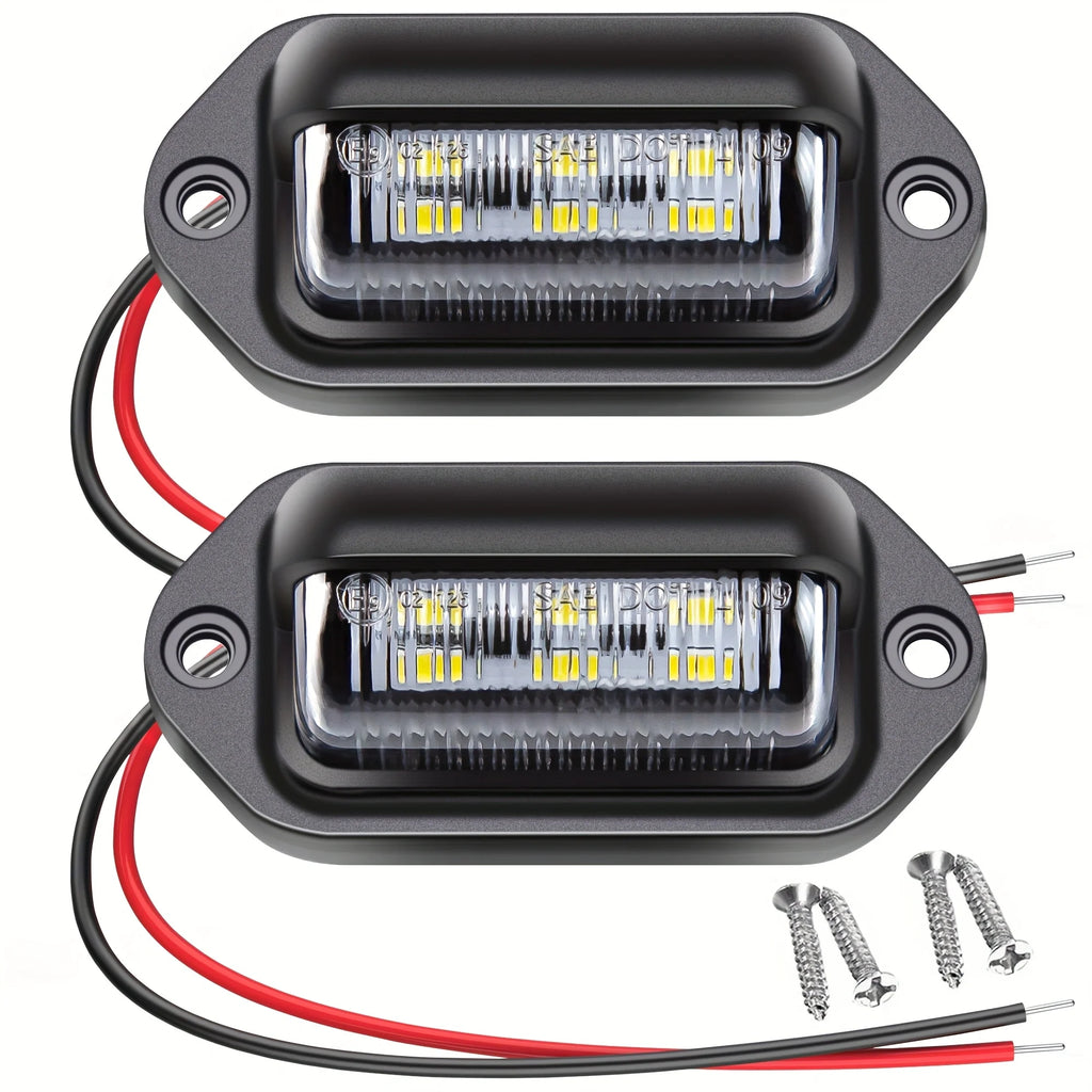 2/1 PCS 12V-24V 6 LED Number License Plate Light Lamp Taillight Universal For Cars Truck Trailers Motorcycle Boat