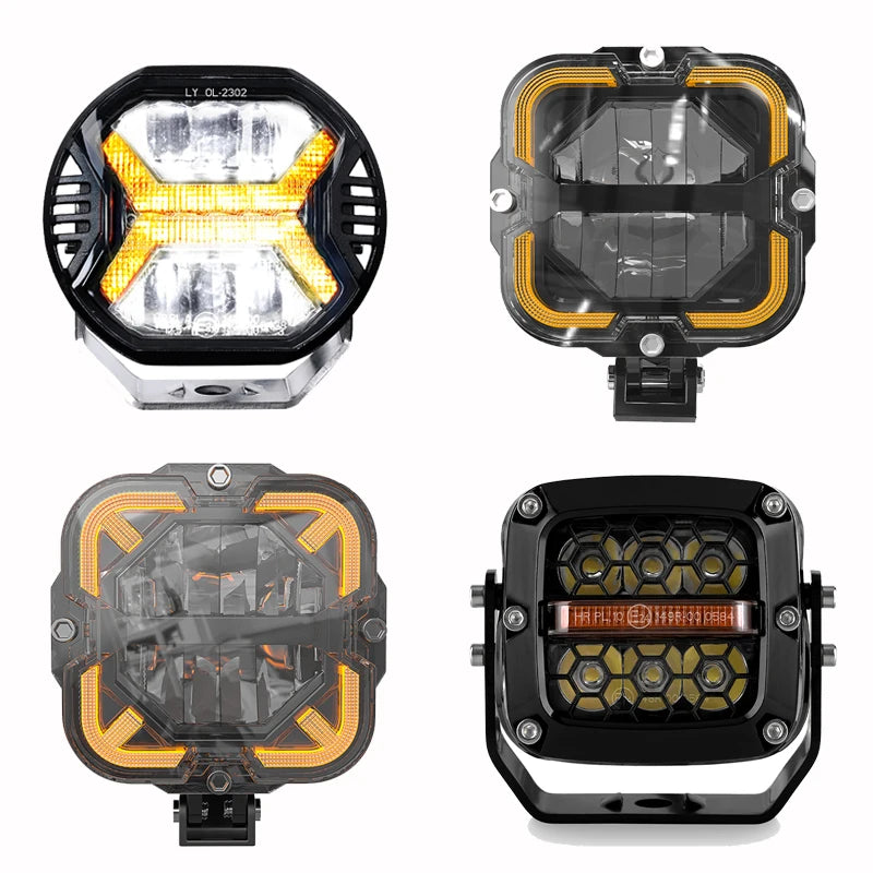 4Inch/5.75Inch Led Work Light Bar Amber DRL Driving Light Spotlight 4x4 Offroad For Motorcycle Car ATV Race Dirt Bike Pickup