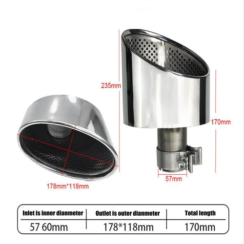 1 Pcs Exhaust Tip For Audi A4 A5 A6 A7 Up To RS4 RS5 RS6 RS7 Muffler Tip Tailpipe For Audi Stainless Steel Exhaust Pipe L/R