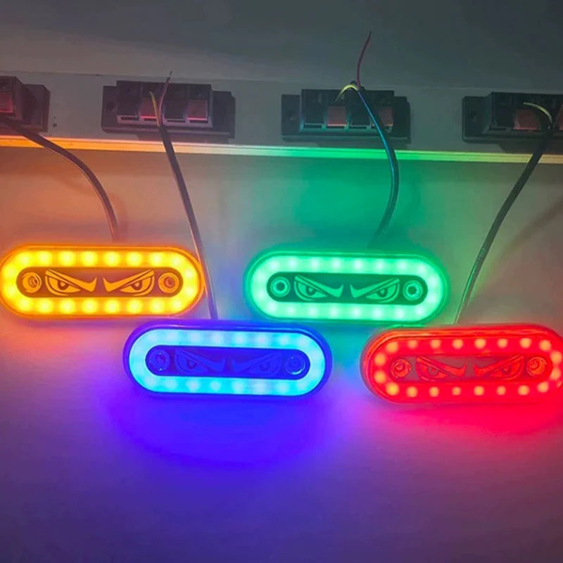 High Visibility 12V/24V LED Side Markers Flashing And Constant Light Modes For Trucks Trailers And Motorcycles