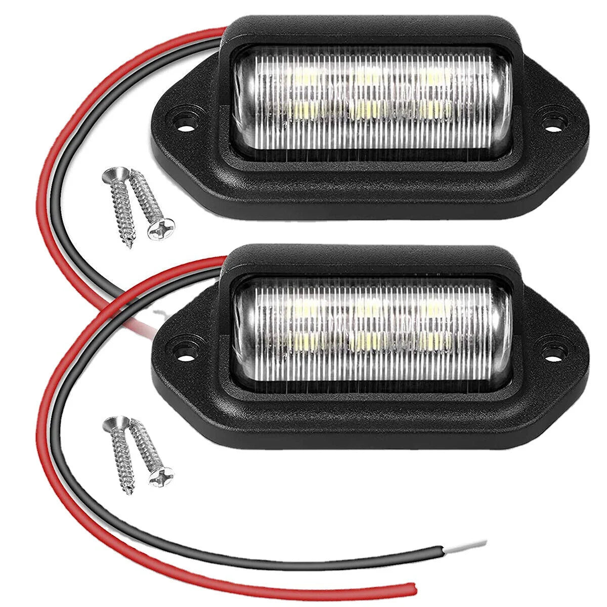 2/1 PCS 12V-24V 6 LED Number License Plate Light Lamp Taillight Universal For Cars Truck Trailers Motorcycle Boat