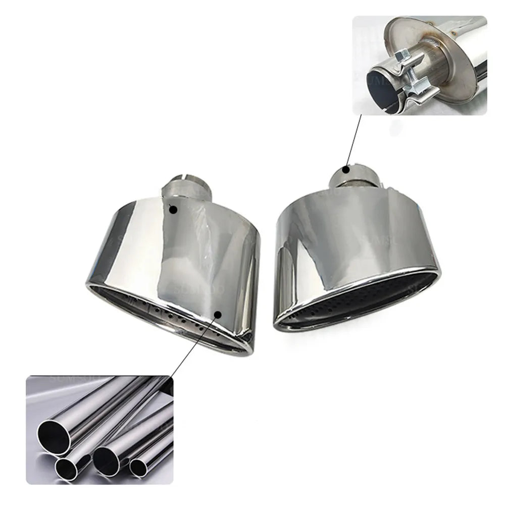 1 Pcs Exhaust Tip For Audi A4 A5 A6 A7 Up To RS4 RS5 RS6 RS7 Muffler Tip Tailpipe For Audi Stainless Steel Exhaust Pipe L/R