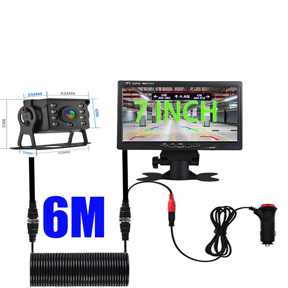 Universal Backup Car Rear view Camera with 4.3or 5 / 7 inch Monitor for Truck HD Screen LED Night Vision Waterproof Paking Bus