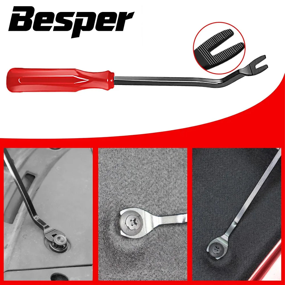 Mechanic Hook and Pick Tool Set & Car Trim Removal Kitwith Fastener Clip Pliers, Non-Scratch Plastic Pry Tools for Car Repair