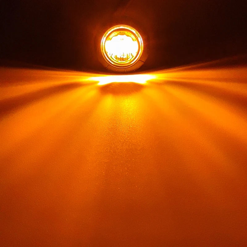 3/4“ DRL Round LED Side Marker Lights Clearance Lights Front Rear Signal Lamp Daytime Running Light for Truck Trailer Boat