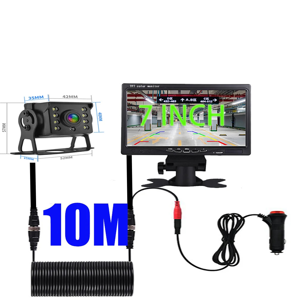 Universal Backup Car Rear view Camera with 4.3or 5 / 7 inch Monitor for Truck HD Screen LED Night Vision Waterproof Paking Bus