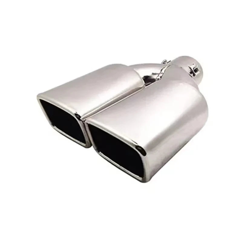 Exhaust Tip Universal Double Outlet Nozzle Rear Muffler Tip Stainless Steel Square Mouth Exhaust Pipe Muffler Car Accessories