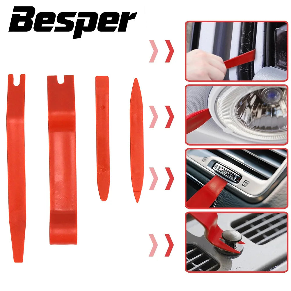 Mechanic Hook and Pick Tool Set & Car Trim Removal Kitwith Fastener Clip Pliers, Non-Scratch Plastic Pry Tools for Car Repair