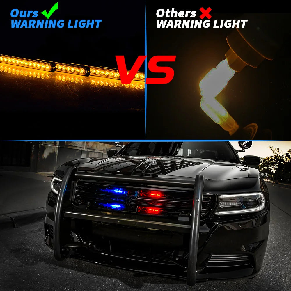 4pcs Strobe led kit 4 in 1 Wireless Control Car Led Strobe Warning Signal Light Grille Flashing Lightbar Beacon Traffic Lamp 12V