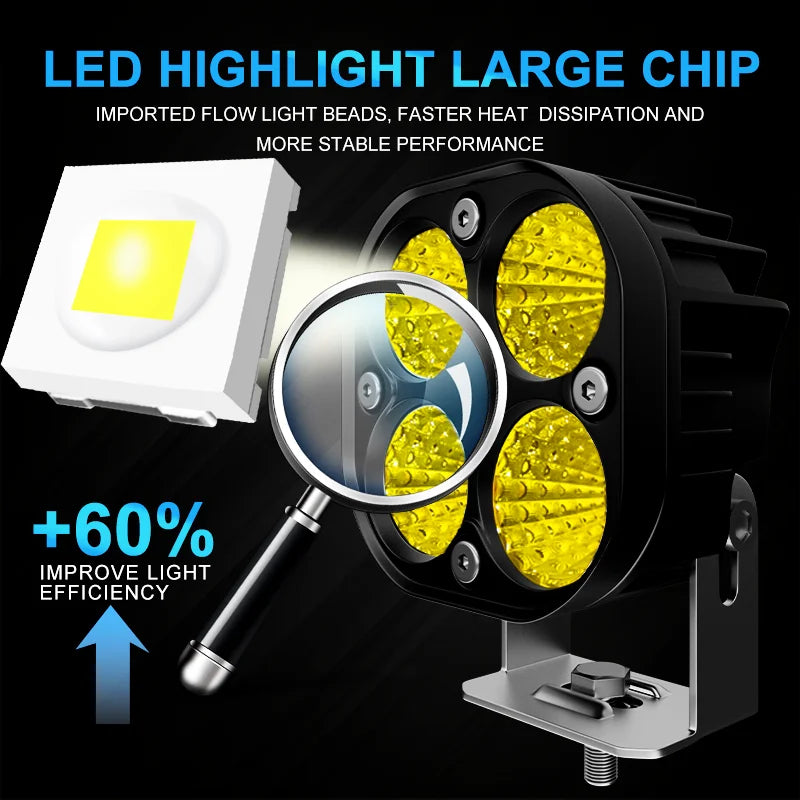 3 Inch Led Work Spotlights 12V 24V Pod Lights Headlights for Motorcycles Flood Led Bar Fog Lights for Car Truck 4x4 Off Road ATV
