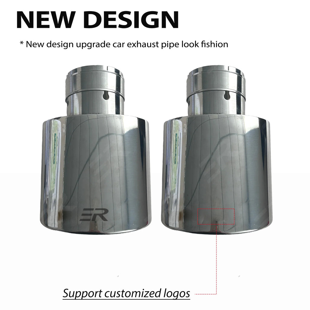 ER Exhaust Tip 304 Stainless Steel Oval Outlet Car Exhaust End Tip Auto Muffler Tail Pipe Accessories For Universal Car