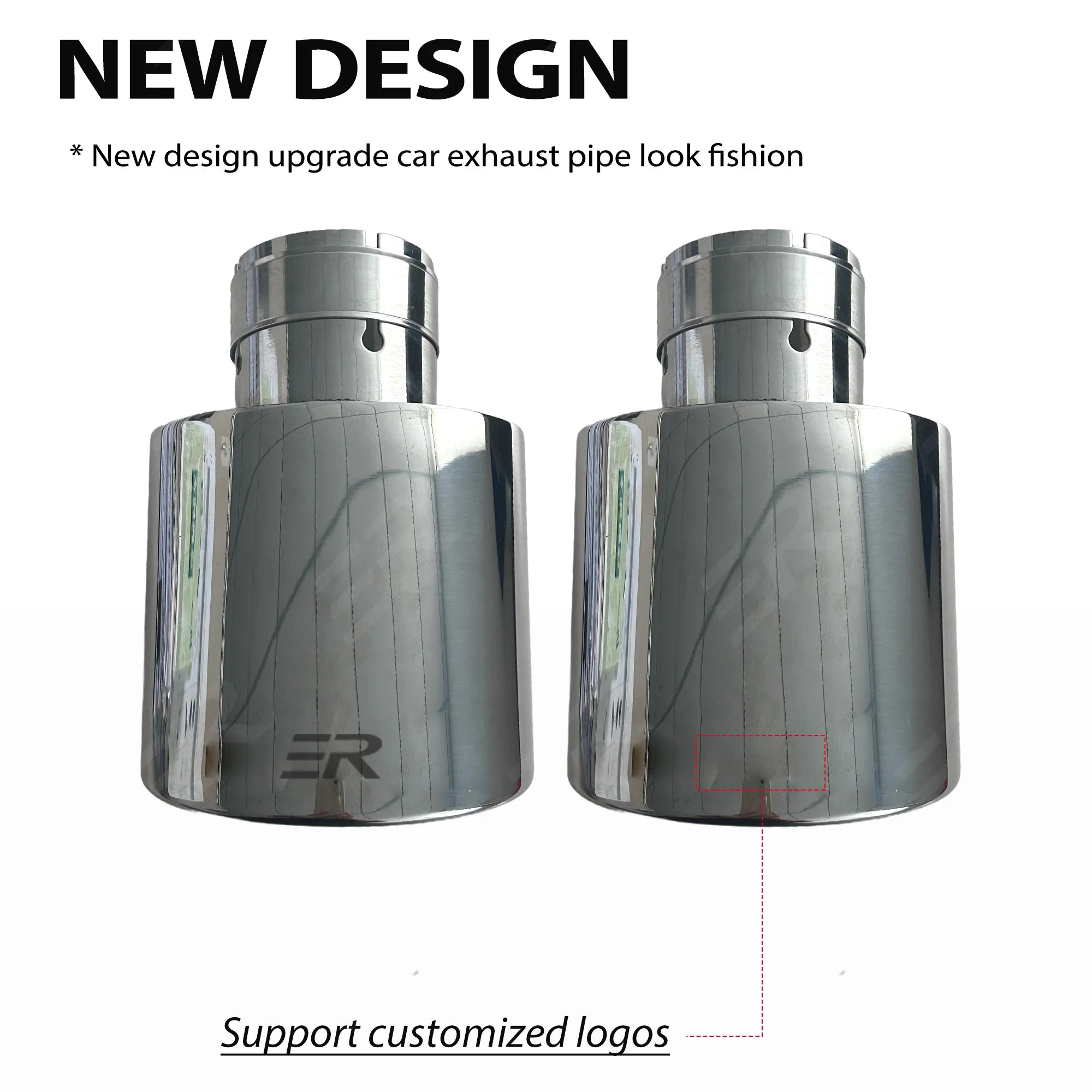 ER Exhaust Tip 304 Stainless Steel Oval Outlet Car Exhaust End Tip Auto Muffler Tail Pipe Accessories For Universal Car