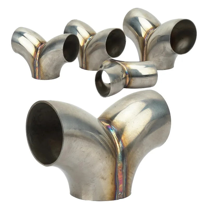 2/2.25/2.5/3.0inch Exhaust Y Shape Connector Joint Pipe Tube Stainless Steel 51/57/70/76mm Exhuast Adapter Coupler Connection