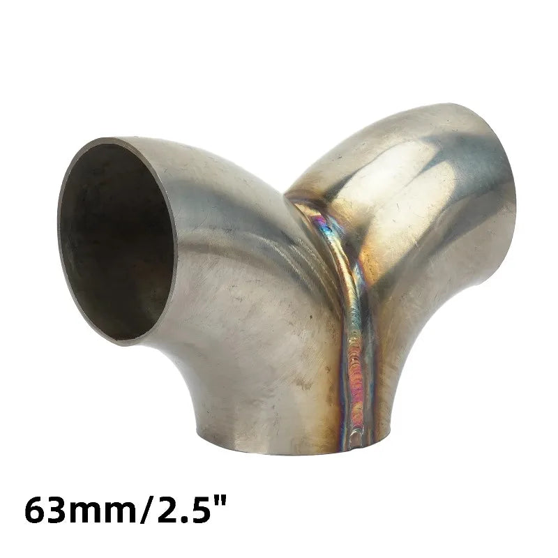 2/2.25/2.5/3.0inch Exhaust Y Shape Connector Joint Pipe Tube Stainless Steel 51/57/70/76mm Exhuast Adapter Coupler Connection