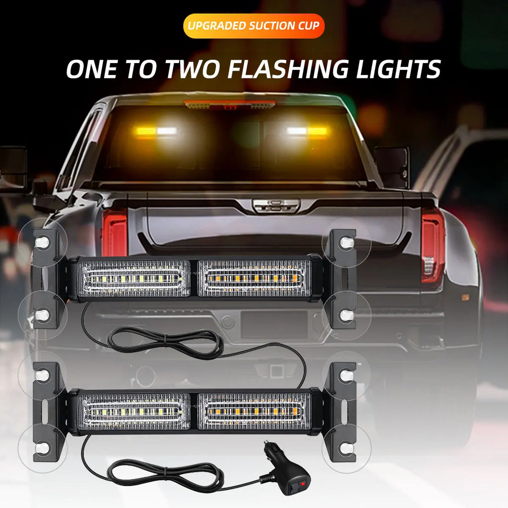 30LED Emergency Strobe Lights New Style Amber Flashing Warning Beacon for Automobiles /Trailers/Trucks/Suvs Windshield Indicator