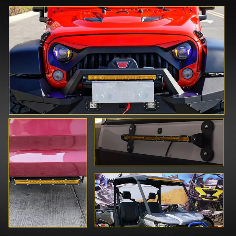 Slim 10'' 20'' LED Light Bar Off Road 4x4 LED Bar 12V 24V Yellow Spot Flood Combo Driving Work Lamp For Jeep Lada Niva ATV SUV