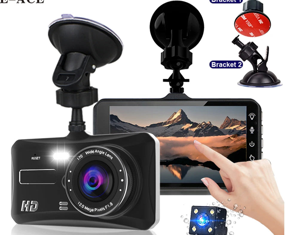 Dashcam 24H Touch Night Vision FULL HD 1080P Front And Rear Camera 4.0 Inch CAR DVR Mirror Digital Video Recorder Dvr Black Box