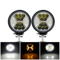 78W Round LED Work Lights with Amber DRL Light 12000LM Flood Spot Combo Beam Working Light Pod Off Road for SUV Truck