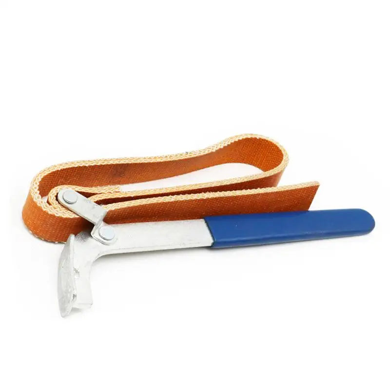 Oil Filter Strap Wrench Heavy Duty Handle Strap Wrench Adjustable Belt Wrench Multi-Purpose Oil Filter Wrench Change Removal