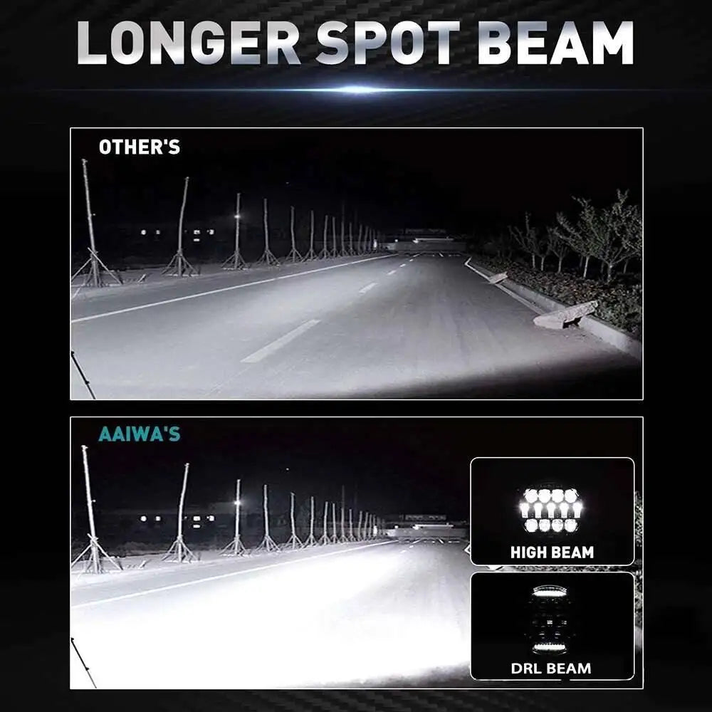 7 Inch 150W Round Spot Pods Light Bar High/Low Beam DRL Led Work Driving Lamp For Truck Jeep Off Road SUV UTV ATV Fog LED