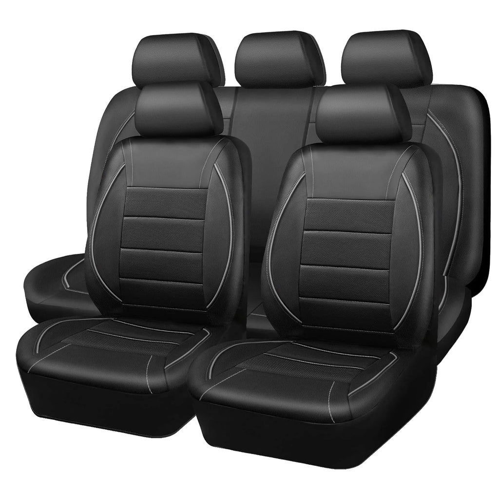 Universal Leather Car Seat Covers Simple Style Breathable  5 Seat Car Seat Cover