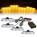 12V Car Grille Strobe Light Head 4x3 LED Mini Flash lamp Daytime running lights LED Emergency Signal Lights Beacon