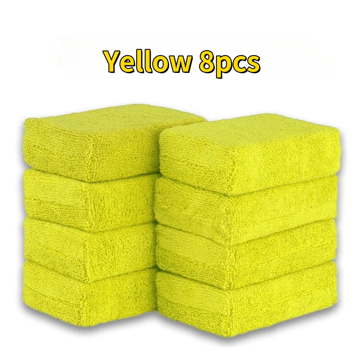 8PCS Microfibre Car Wax Applicator Pads Soft Auto Detailing Wax Sponge Rectangle Foam Car Paint Care Polishing Pad Auto Cleaning