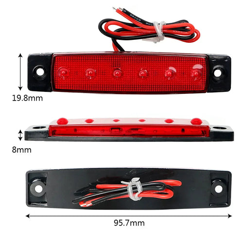 10 PCS 12V/24V Car Side Warning Marker Clearance Lights Indicators For Trailer Lorry Van Trucks Pickup Waterproof White Yellow