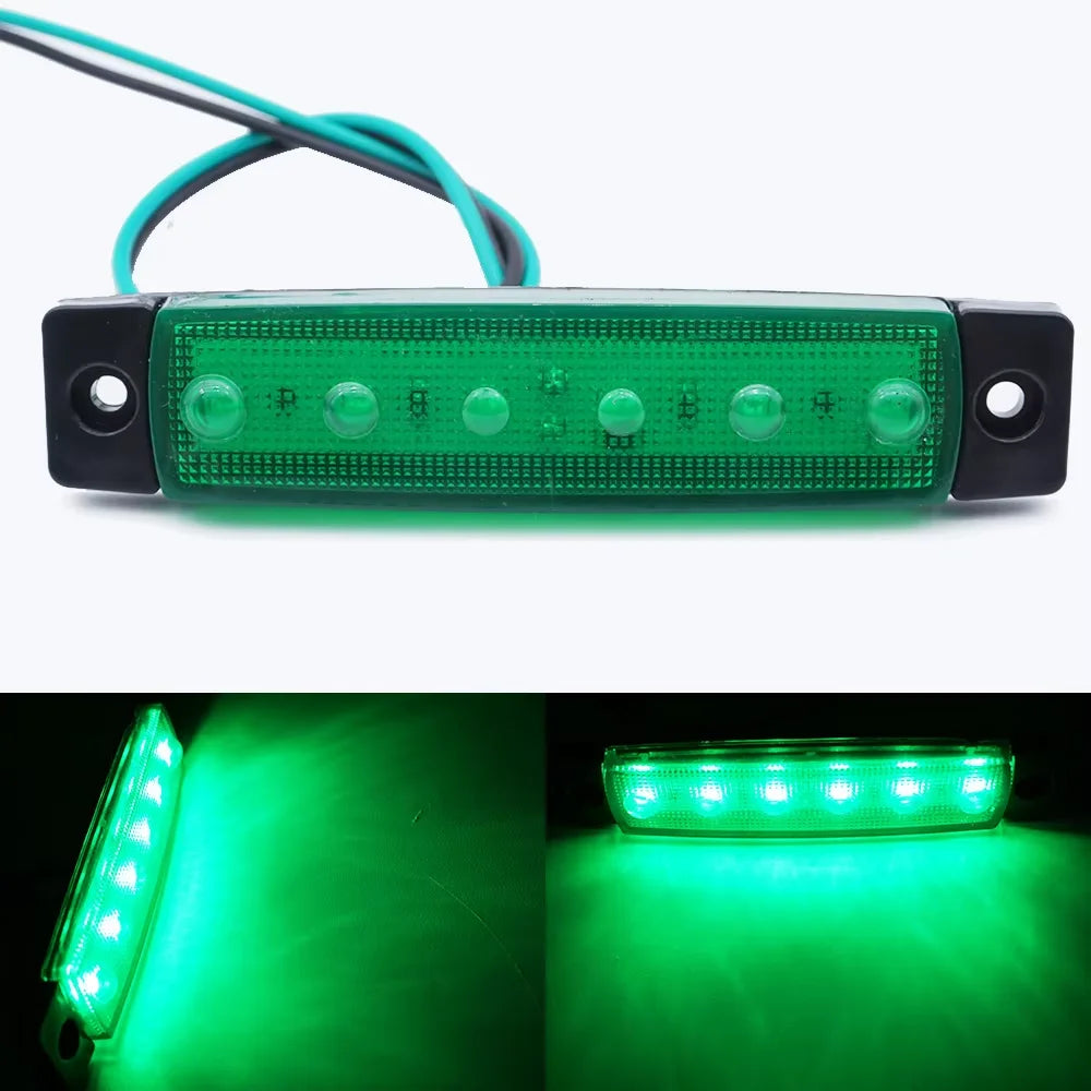 6LED Car Lorry Lights Trucks Front Rear Side Marker Lights LED Trailer RV Indicators Turn Signal Warning Lamp for Car Side Light