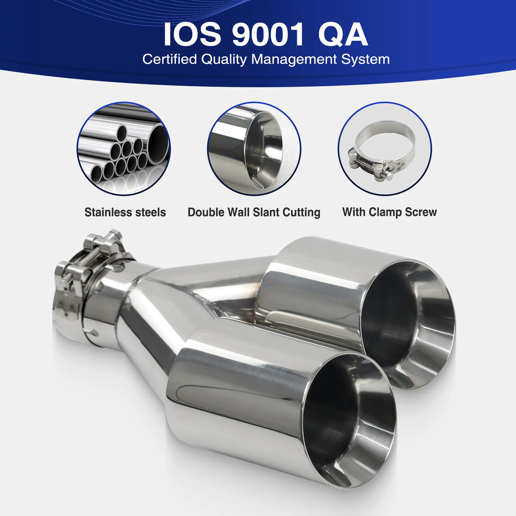 Exhaust Racing Car modify Exhaust Tips double Exit Exhaust Pipe Nozzle Decoration two-tier Stainless tail Pipes Muffler