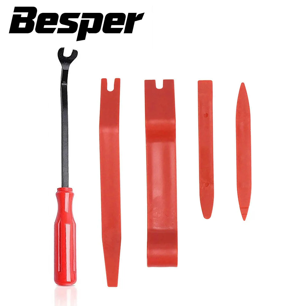 Mechanic Hook and Pick Tool Set & Car Trim Removal Kitwith Fastener Clip Pliers, Non-Scratch Plastic Pry Tools for Car Repair