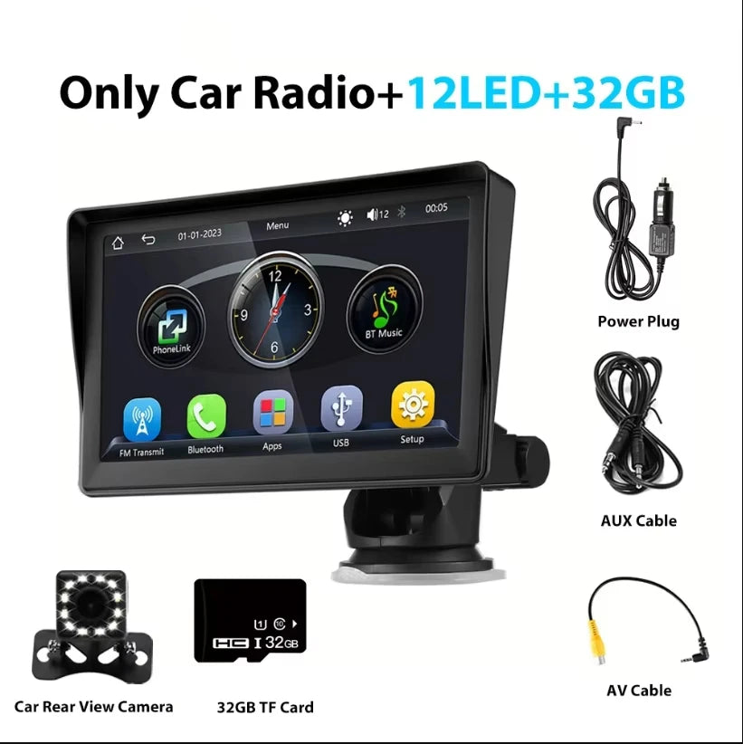 CarPlay Android Auto Sync date Time Car Radio Multimedia Video Player 7inch Portable Touch Screen With USB For Rear View