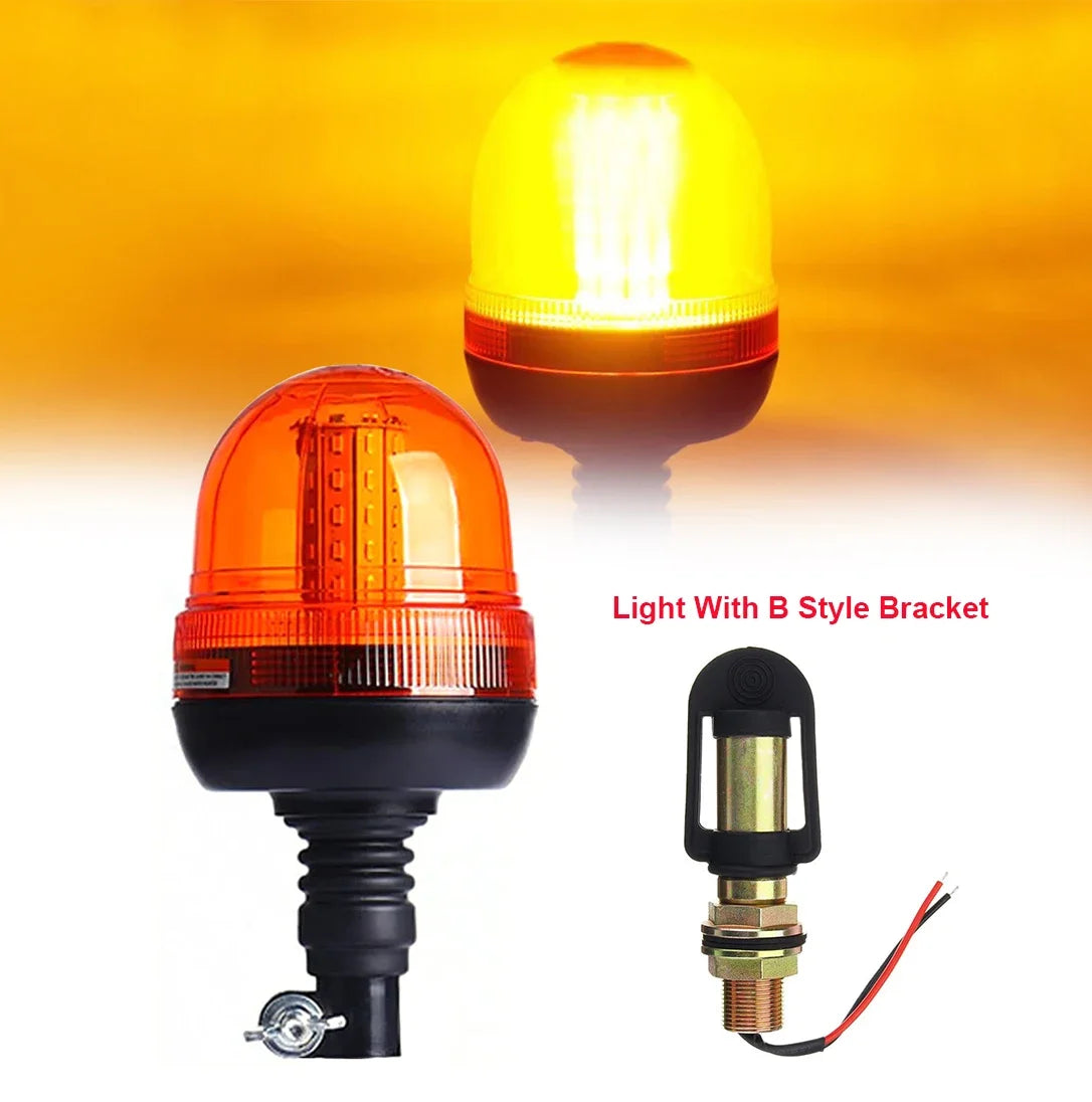 Amber 60 LED Tractor Forklift Flashing Warning Agricultural machinery light Strobe Lights Beacon Truck Car Signal Lamp 12-24V