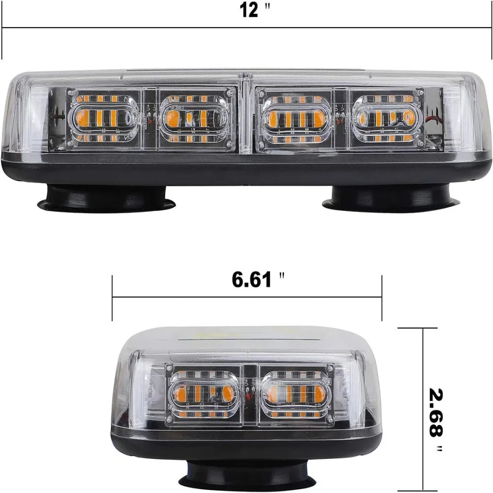 48LED Magnetic Rotating Flash Beacon Strobe Warning Light Roof Top Emergency Signal Lamps Car Flashing Lights Amber White