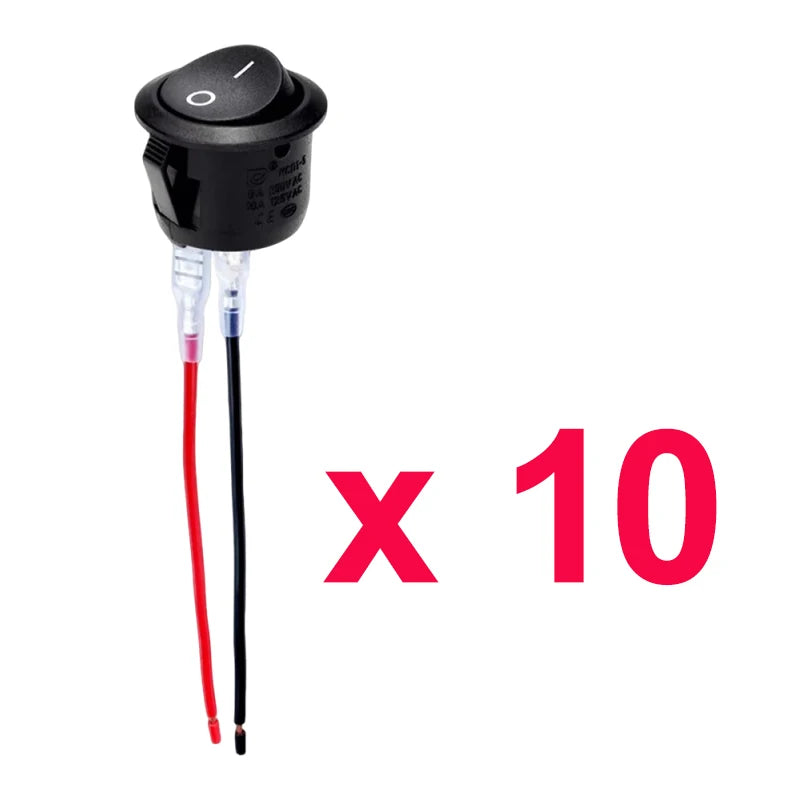 ON/Off Round Rocker Switch 12V 20mm SPST 2 Pin/Position Mini Toggle Switch Waterproof Snap-in Circle Switches for RV Car Truck