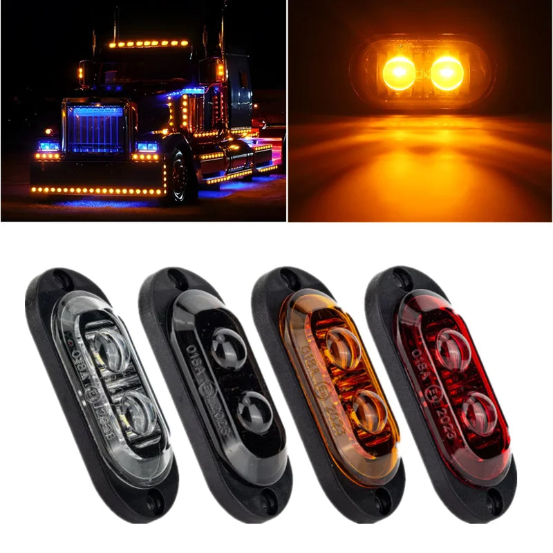 2LED Marker Lights Truck Position Lamps Car Lorry Van LED Side Marker Lamps Trailer Warning Signal Light Indicator Lights