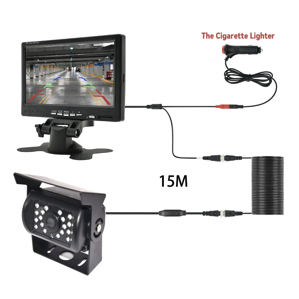 Universal Backup Car Rear view Camera with 4.3or 5 / 7 inch Monitor for Truck HD Screen LED Night Vision Waterproof Paking Bus