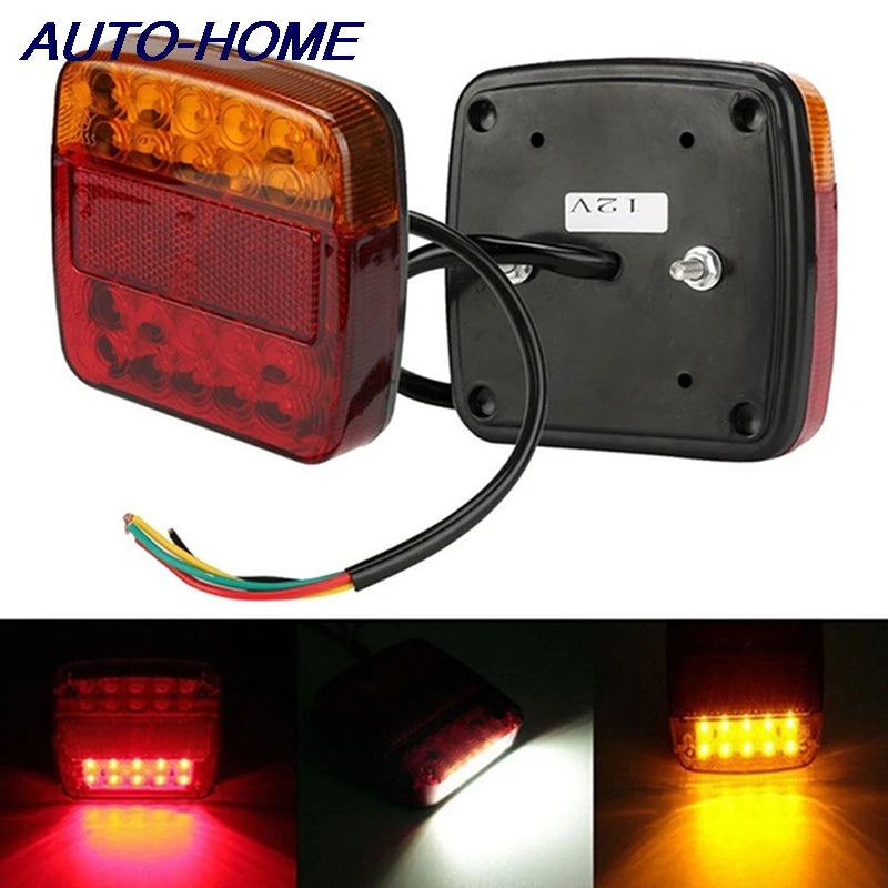 12V Trailer Truck 20 LED Taillight Brake Stop Turn Signal Indicator Light Lamp 107x102x30mm