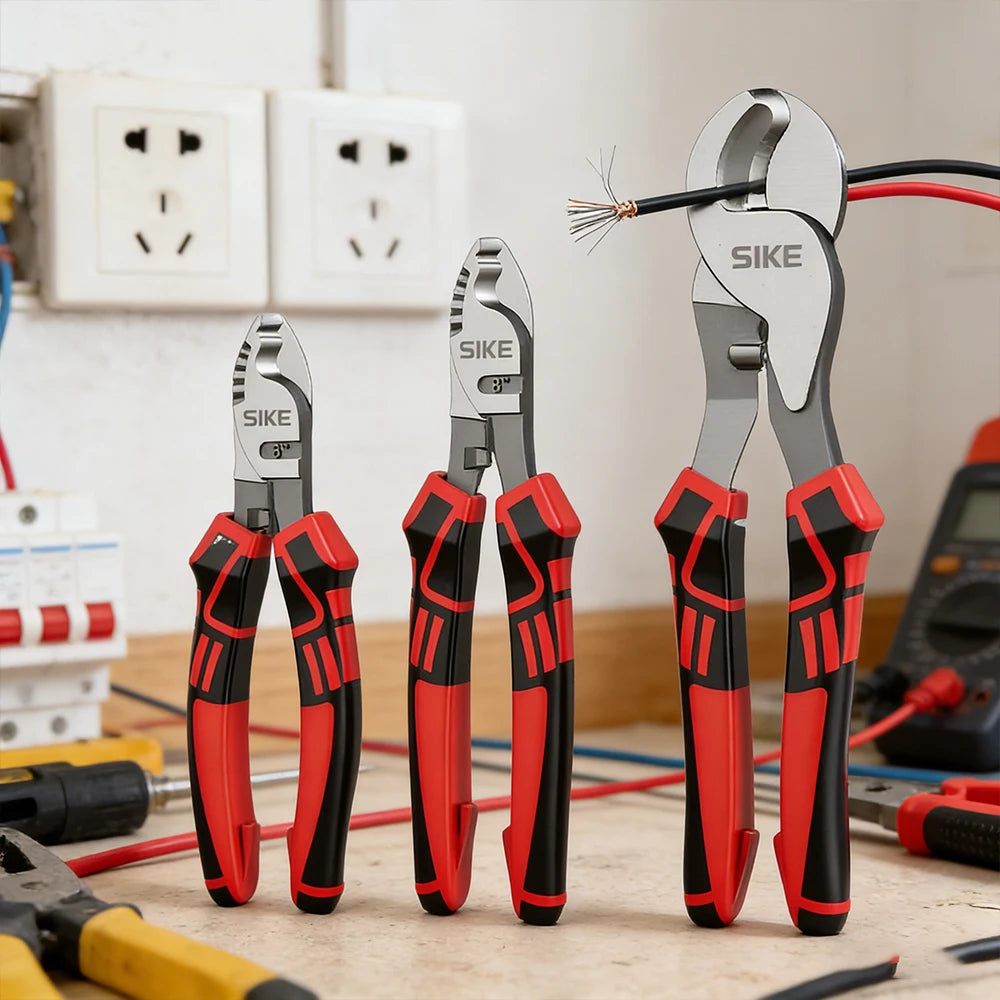 Cable cutters, electrician's pliers, wire strippers, crimping pliers, cable scissors, multi-purpose hand tools