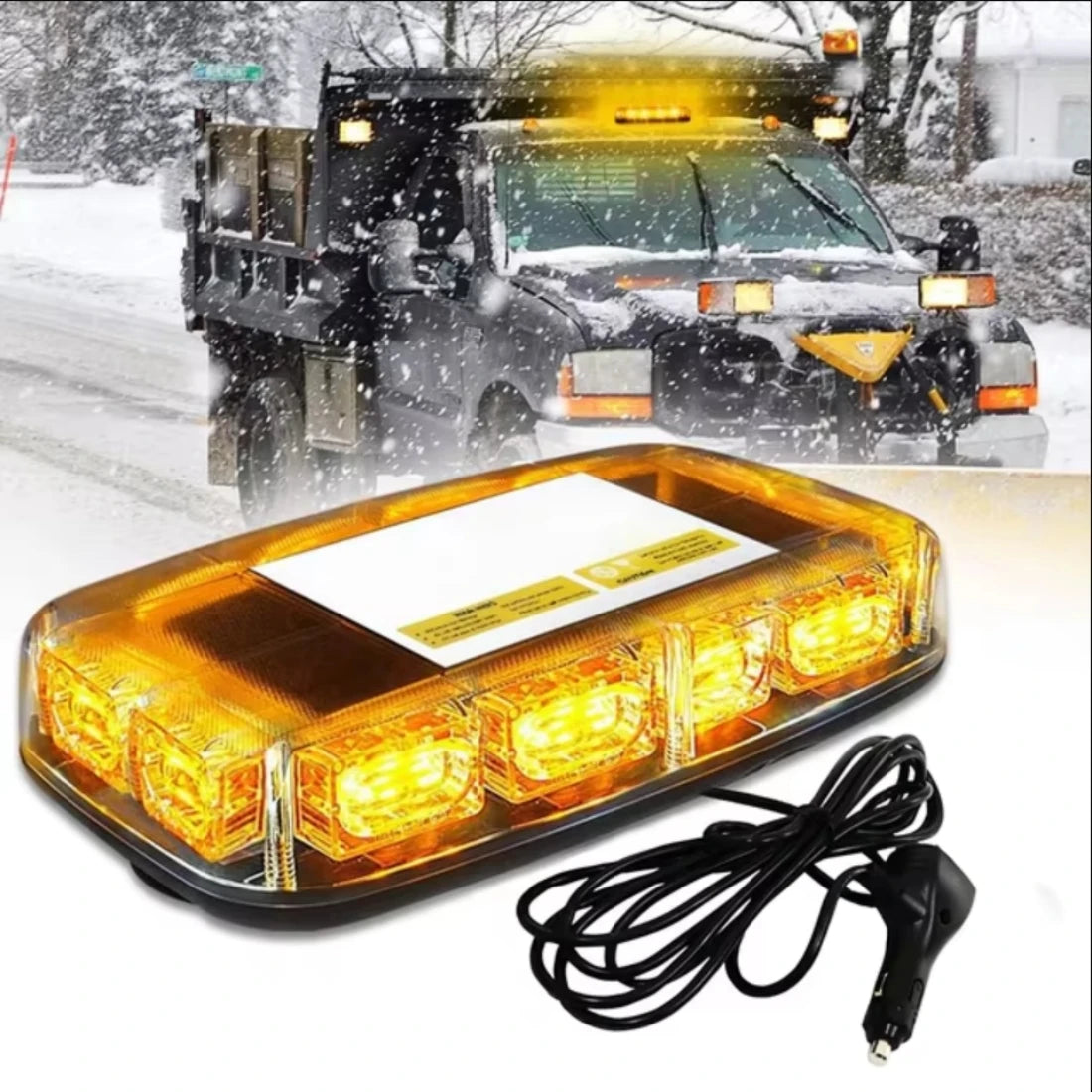 48LED Magnetic Rotating Flash Beacon Strobe Warning Light Roof Top Emergency Signal Lamps Car Flashing Lights Amber White
